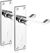 XFORT Lever Lock Scroll Polished Chrome Door Handles Pair view 1