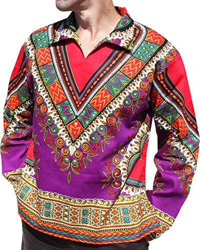 RaanPahMuang Wide European Poets Collar Long Sleeve Dashiki Heart Print Plus Size