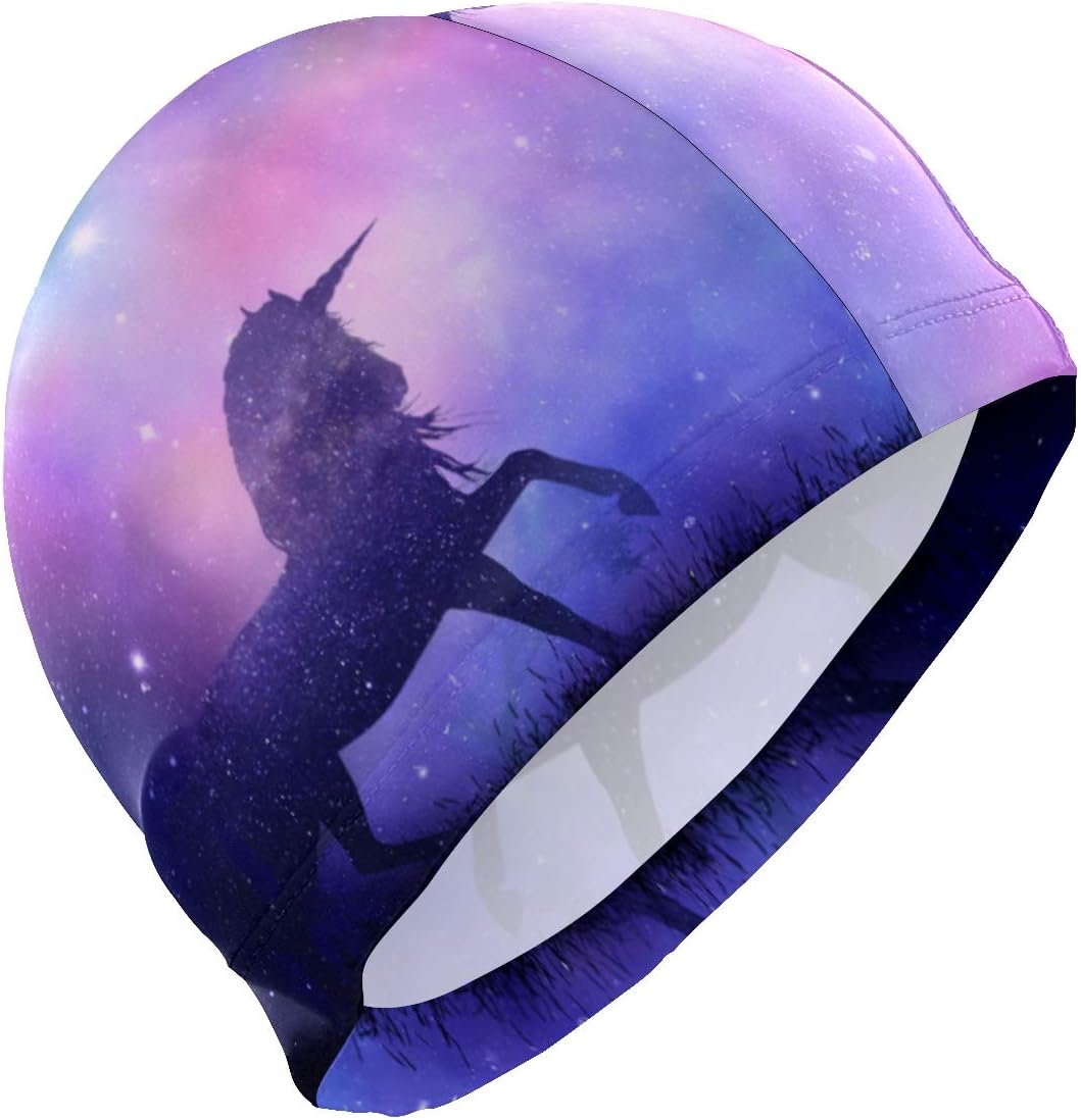 PINLLG Swim Cap Galaxy Unicorn Swimming Cap for Men Boys Adult Youth