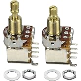 FLEOR 2pcs A500K Push Push Guitar Pots Audio Taper Potentiometers Long Copper Split Shaft