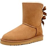 JOY IN LOVE Women's Snow Boots for Winter Mid-Calf high Back Bows