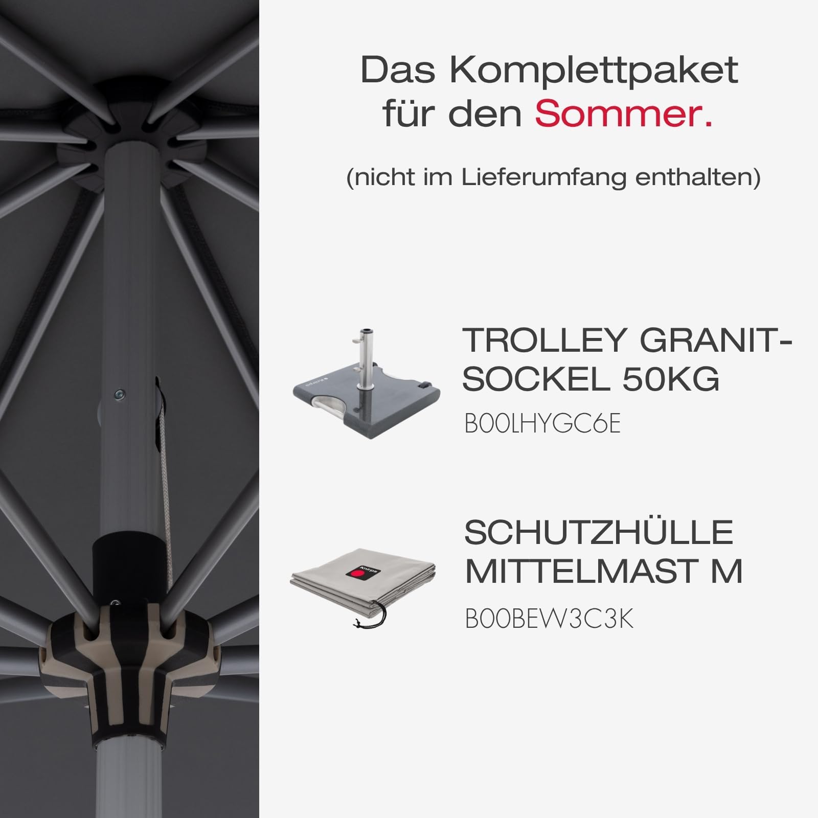 Knirps Automatic Sonnenschirm 240x240cm Dunkelgrau I innovativer UV-Schutz mit automatischem Öffnen & Schließen I stabiler Gartenschirm I Terrassenschirm kompakt I große Schirmfläche 4