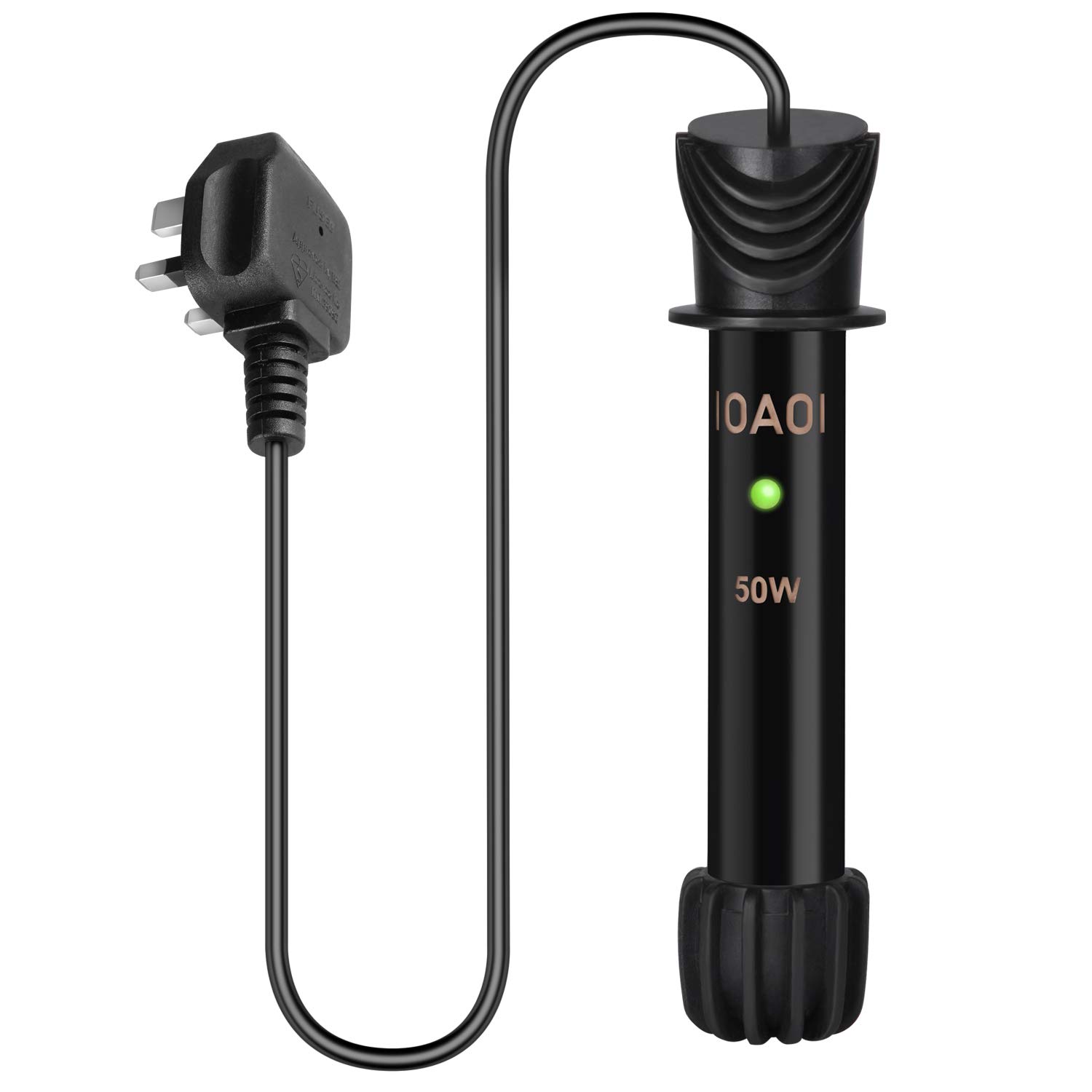 IOAOI Aquarium Heater for Fish Tank, Preset Heater 50W for 40 to 60 Litres Tanks, Quartz Heaters, Blast Proof, Small