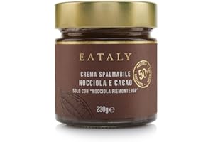 Eataly Gianduja Chocolate Spread, Crema Spalmabile Nocciola E Cacao- Made in Italy, 230g/ 8.1oz. Jar, 1-Pack