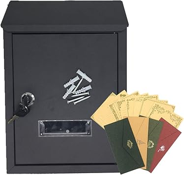 Yahead Outdoor Mailbox With Lock Retro Vintage European Iron Wall