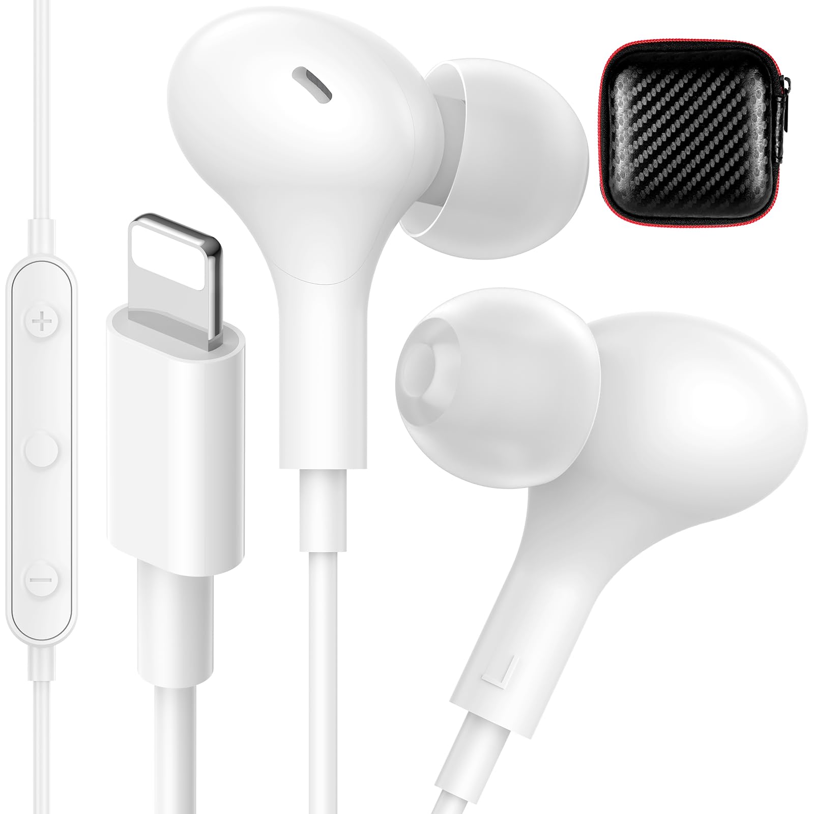 Photo 1 of iMangoo for MFi-Certified Lightning Wired Earbuds for Apple,Magnetic in Ear Buds Headphones with HiFi Bass,3 Ear Tips & Mic Corded Earphones for Gym,Commuting,Home for iPhone 14 Plus 13 12 11 Pro Max