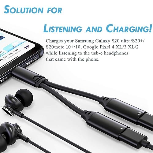 AD ADTRIP USB C Type C Splitter, USB C Headphone and Charger