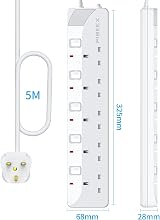PIBEEX 5 Way Extension Lead 5M UK Plug 13A Fused with Individual Switches view 7