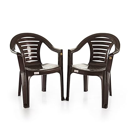 Varmora Medium Back Chair Set of 2 (Curv - Brown)