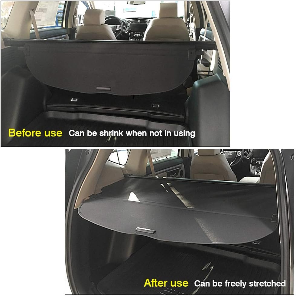 Powerty Cargo Cover For Toyota Rav4 2019 2020 Retractable Rear Trunk Security Cover Shielding Shade Black Trunk Organizers
