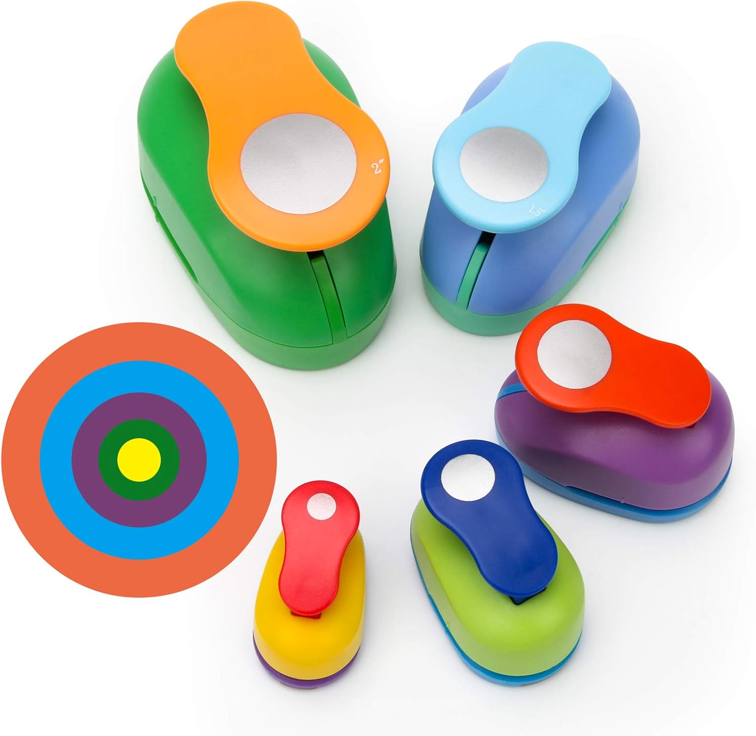 WIWAPLEX 5 Pcs Round Hole Punch Set, Handmade Scrapbook Paper Puncher