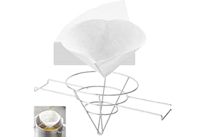 GEEX DEPOT (100 pack) Commercial Deep Fryer Oil Filter Paper Cones, 100 Count, with 10 inch Chrome-Plated Steel Filter Holder Stand cooking oil filters Non-Woven Premium Cones
