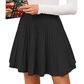 SEAFORM Women's Pleated Knit Mini Skirts Stretchy High Waist A-Line Casual Sweater Skirt Fall Winter Skirts for Women