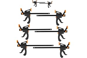 Bar Clamps for Wood Working, Lytool 8 Pack Wood Clamp,Quick Grip Clamps,One-Handed Clamp/Spreader, Light-Duty Quick-Change F 