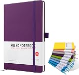 Lefute A5 Notebook Journal 200 Pages 80gsm Hardback Purple with Pen Loop