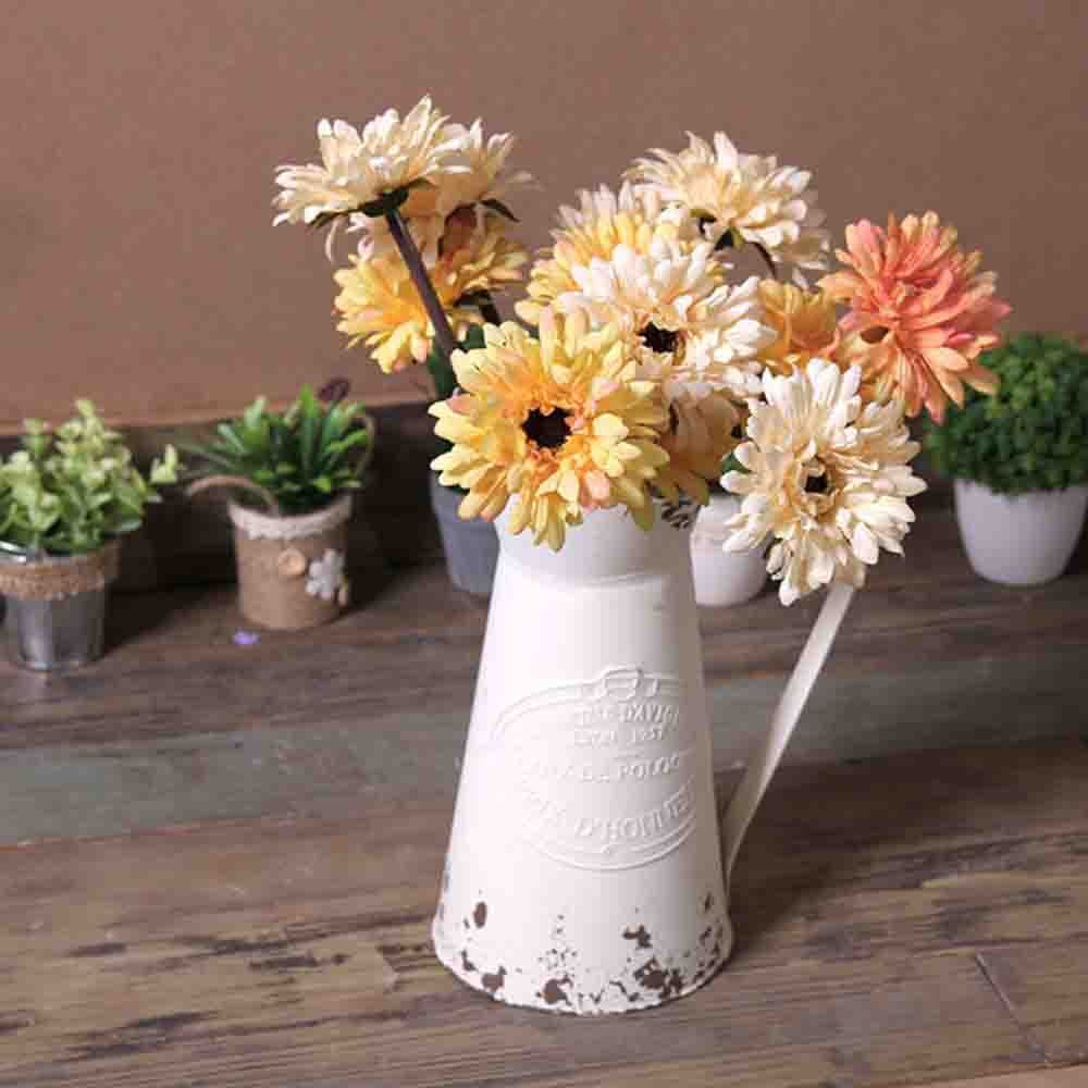 Watering Honey Elegant French Style Country Primitive Pitcher Flower Vase Watering Can Planters for Wedding Home Bar Decoration~Beige - Image 5