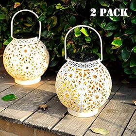 Walensee Solar Outdoor Lights, Hanging Garden Lantern for Patio, Yard. Metal Decorative Waterproof Table Lamp, Retro LED… 61 W0ml73PL