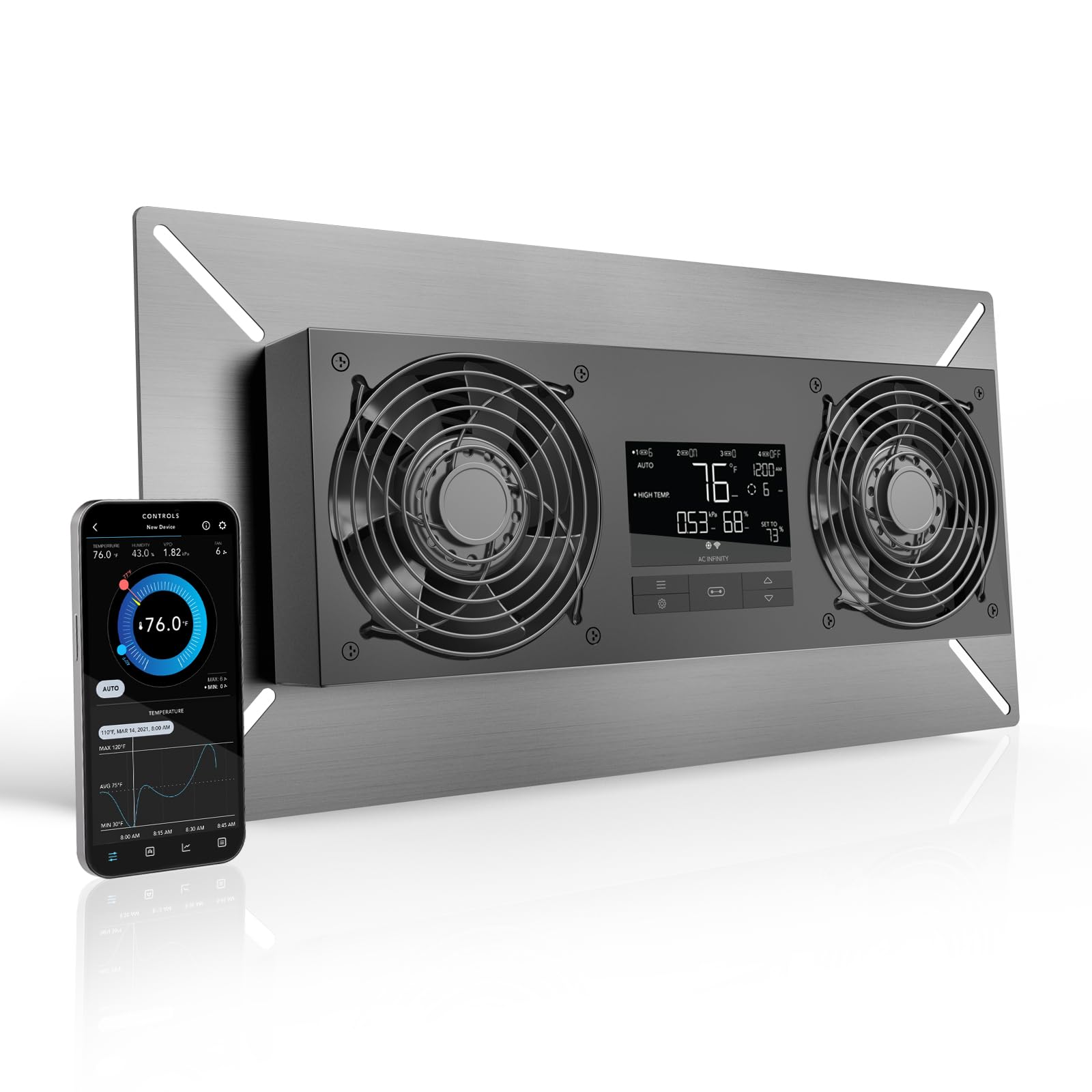 AC Infinity AIRTITAN T8, Crawlspace Basement Ventilator Fan, WiFi App-Compatible Temperature Humidity Controller, IP-55 Rated, Exhaust