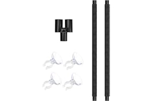 Accessories of AUAAQ's Reptile Humidifier, Including Dual Hose Nozzle, Two Adjustable Hoses and Four Suction cups, Suitable for Reptiles Humidifier Fogger Mister