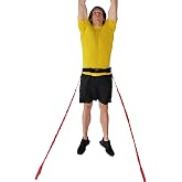 SPEEDSTER Sky Leaper- Vertical Jump Trainer for All Athletes with Adjustable Padded Belt and Adjustable Resistance Bungee Cords, Plus 2 Anchors- Heavy- High School Resistance