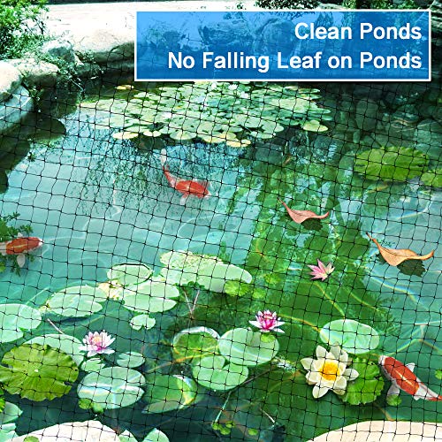 OGORI 14 x 20 ft Pond Netting Bird Netting with 14 Heavy-Duty Steel Garden Staples Stakes,Reusable and Doesn't Tangle - Protective Netting Against Birds,Deer and Other Animals - Thumbnail 5