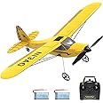VOLANTEXRC RC Plane Trainer Sport Cub 3CH Remote Control Airplane with Prop Saver, 6-Axis Gyro Stabilizer & 3 Modes to Fly, Radio Controlled Aircraft RTF for Beginners, Kids and Adults (400mm,Yellow)