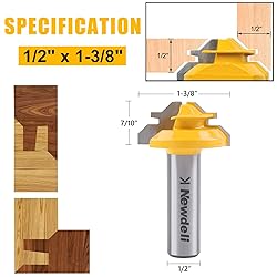 Newdeli 3PCS 45 Degree Lock Miter Router Bit Set