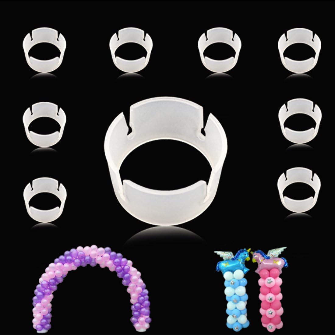 100pcs Balloon Ring Clips for Balloon Arch Rings Balloons Stand Clips