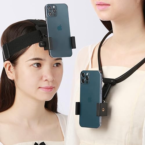 Mobile Phone POV/VLOG Neck Holder and Head Strap Mount Kit