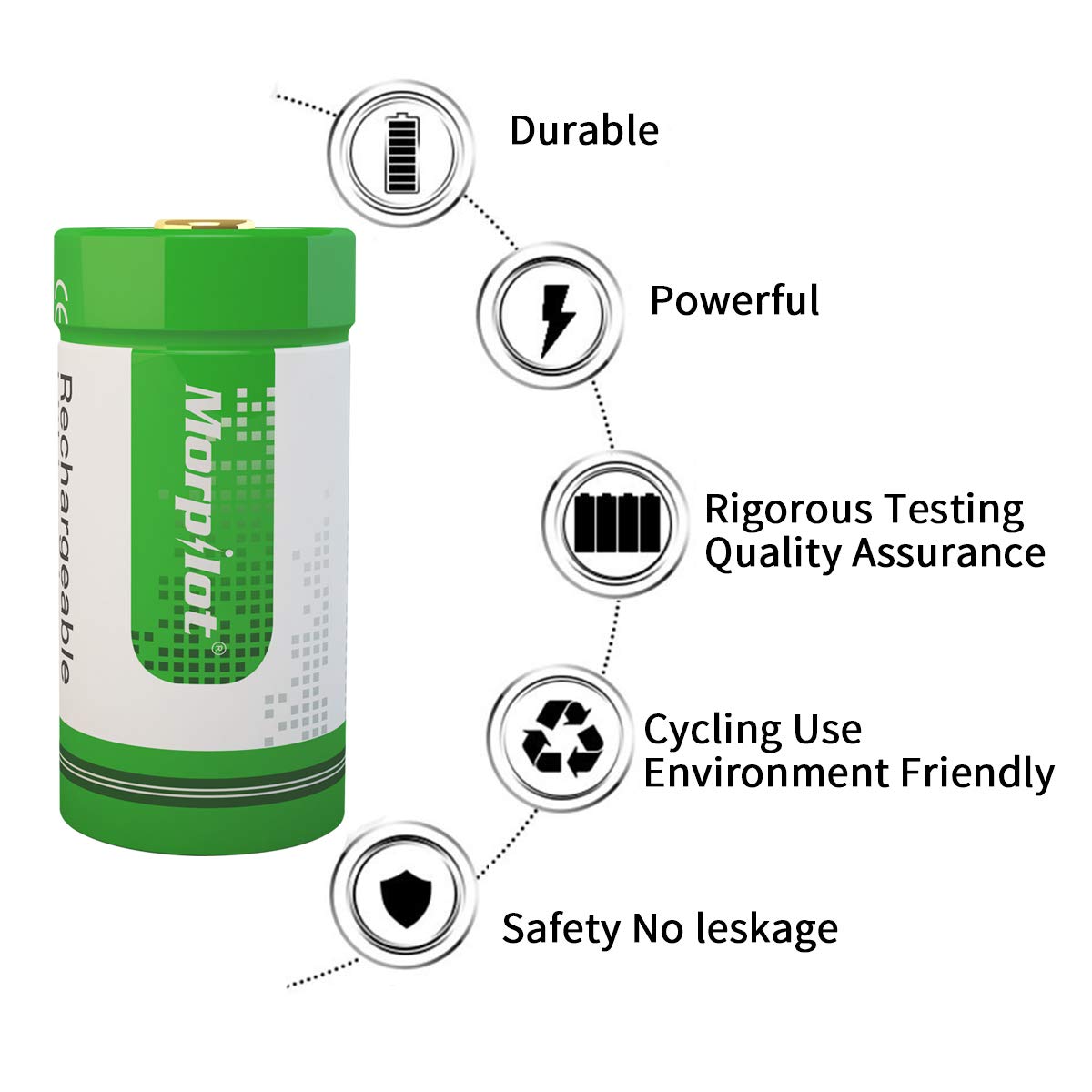 RCR123A Batteria Ricaricabile, Morpilot RCR123A Ricaricabili 3.7V 700mAh per Fotocamera Arlo, Caricare 500 Volte Riutilizzabile, Professionale per Fotocamera Arlo VMS3030/3130/3230/3330/3430(12PCS)