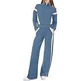 XIEERDUO Lounge Sets for Women 2025 Sweatsuit 2 Piece Outfits Sweatshirt Wide Leg Sweatpant Tracksuit Matching Set