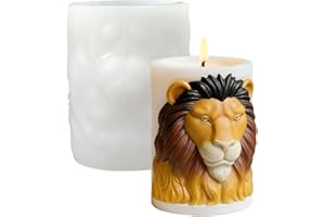 Silicone Candle Molds,Lion Shaped Flexible Pillar Craft Supplies - Lion Shaped Silicone Resin Molds - for Wax Plaster Home De
