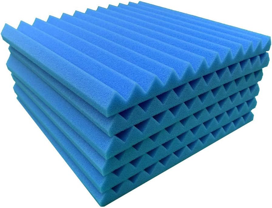chenqiu Acoustic Foam 6Pcs Panel Sound Stop Absorption Sponge Studio Ktv Soundproof Egg Crate Acoustic Tiles Sound Insulation Sound Dampening Studio Sound Proof Padding