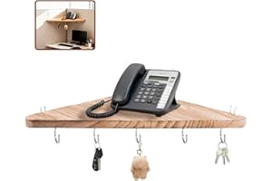 KJSEPHITELIAN Fabric Wall Cubicle corner shelf：12in wood triangle cubicile hanging shelves organization accessories fabric walls organizer for use in office cubicles office stylish decoration for women's desks