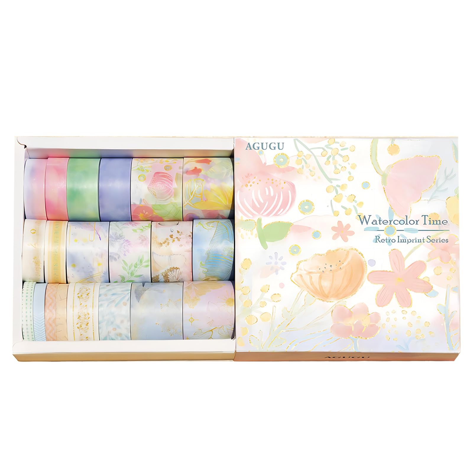 Skyzone Washi Tape Set of 20 Rolls, Vintage Decorating Masking Tape, Washi Tape for Scrapbooking, DIY Crafts, Gift Wrap, Holiday Party Decoration