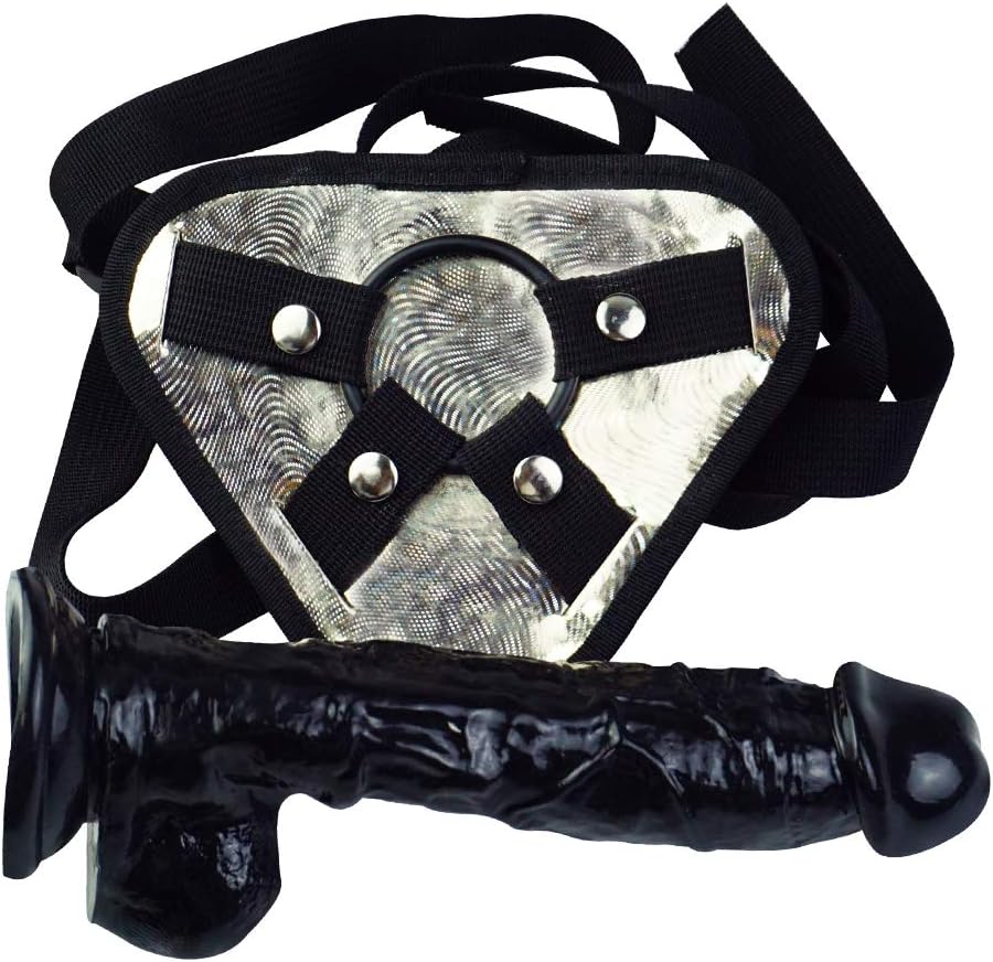 9 in Large Size Realistic Stráp ôn Toy with Flexible Wearable Belt D09O87Y8 (Black)