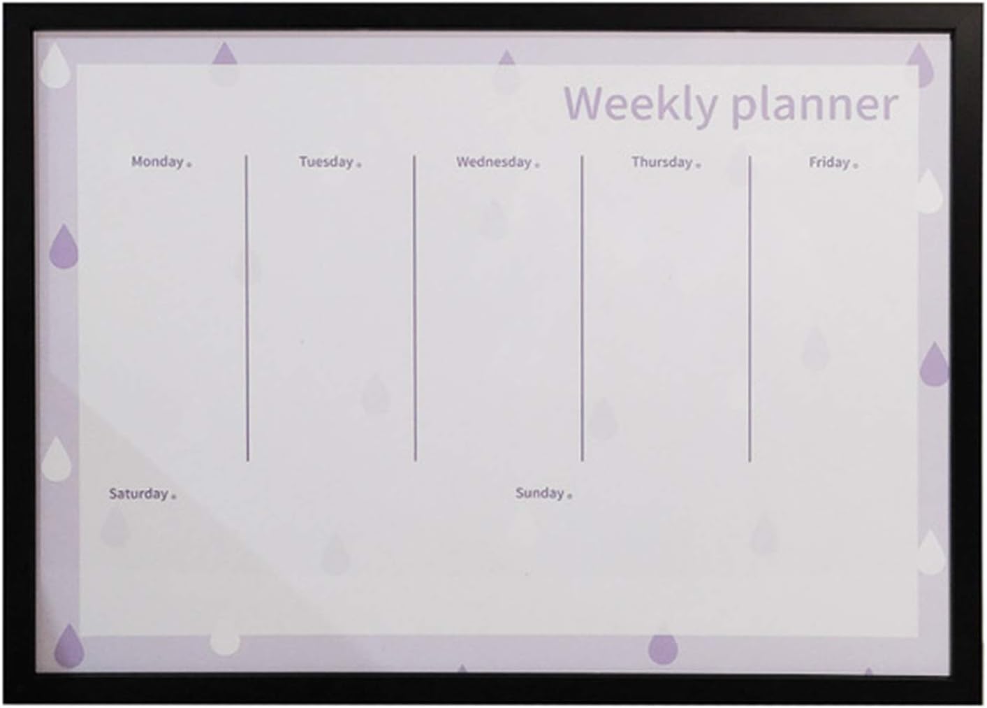 Weekly Planner Whiteboard Wallmounted Dryerase Weekly