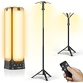 Clemas Camping Lights with Remote & Stand 6 Ft,14000 mAh Rechargeable Camping Lantern Tent Light, 6000 Lumen Magnetic Work Light,Portable Outdoor Light for Hiking,Camping,Emergency,Power Outages