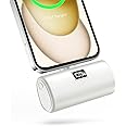 JEJILL Portable Charger for iPhone, [6000mAh] Small Power Bank with LCD Display, 20W Fast Charging Mini Portable Phone Charger Battery Bank for iPhone 14/14 Pro Max/13/12/XR/8/7/6 - Beige
