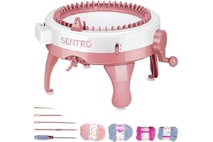 Yohencin Knitting Machine 48 Needles Knitting Loom Smart Weaving Loom Knitting Round Loom, Knitting Board Rotating Double Knit Loom Machine for Kids and Adults
