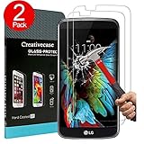 LG K10 Screen Protector,LG K10 Tempered Glass Screen Protector,Creativecase 2 Pack[Anti-Scratch] [9H Hardness][HD Clear] Screen Protector for LG K10/LG Premier LTE