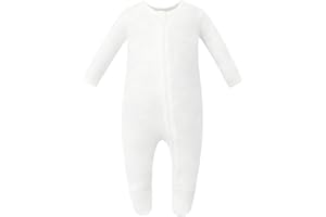 Owlivia Organic Cotton Baby Pajamas, Boys Girls Zip Front Sleep 'N Play Pjs, Footed Sleeper, Long Sleeve