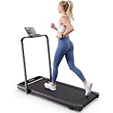 NEWBULIG Walking Pad Treadmills for Home with Handle Bar Portable Small | Lightweight Walk Machine with Remote Control&amp;LED Display,Foldable Treadmill Under Desk for Walking Jogging Running