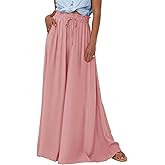 BTFBM Women Casual High Waist Wide Leg Pants 2026 Spring Summer Long Palazzo Pants Pocket Lounge Beach Vacation Clothes