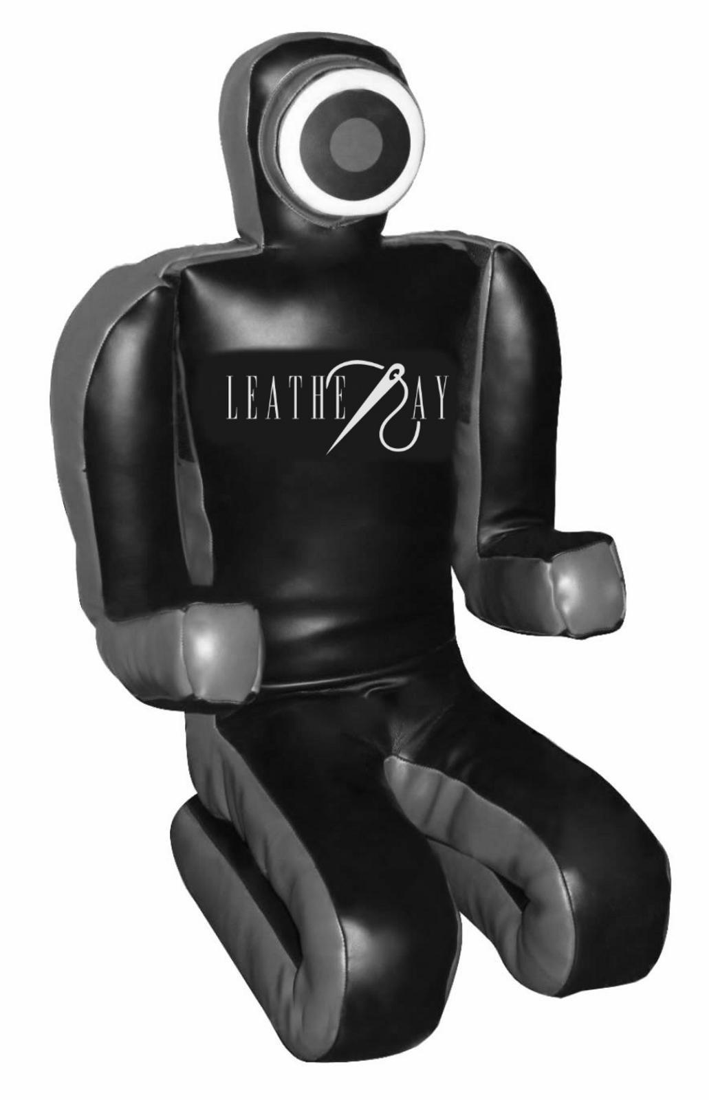 Photo 1 of LEATHERAY MMA Jiu Jitsu Grappling Dummy Judo Punching Bag,Brazilian Jiu Jitsu Wrestling Grappling BJJ Dummy Black Synthetic Leather-70 inches-Unfilled