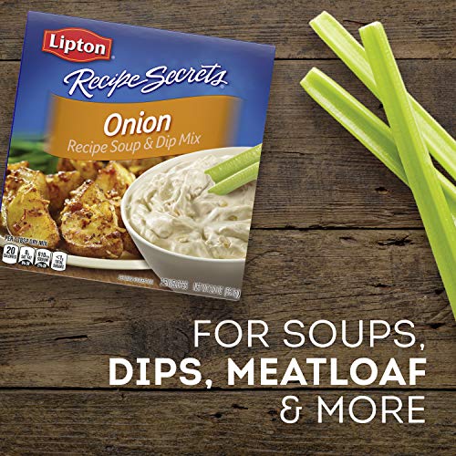 Lipton Recipe Secrets Soup and Dip Mix For a Delicious Meal Onion Great With Your Favorite Recipes, Dip or Soup Mix, 2 envelopes, 2 Ounce (Pack of 1)