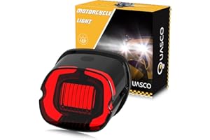 QUASCO LED Strobe Brake Tail Light Smoked Rear Taillight Compatible with Harley Dyna Sportster Road King Electra Glide Heritage Softail Fatboy Touring