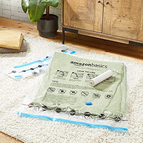Amazon Basics Vacuum Compression Storage Bags With Hand Pump, Medium, 5