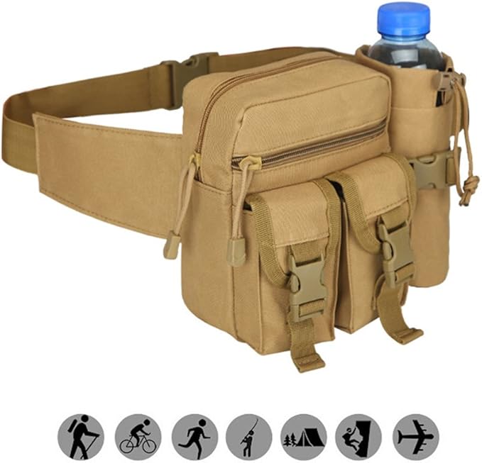 RETON Tactical Waist Pack Military Bum Bag With Bottle Holder for
