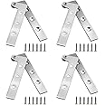 LDEXIN 4Pcs 4 Inch 360 Degree Rotatable Door Pivot Hinges, Stainless Steel Hinge Door Pivot Hinge with Screws, for Windows Door Cabinet Cupboard